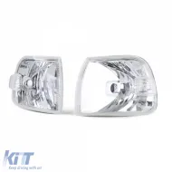 Clear glass front indicator turn signal set for VW Bus T4 GP Caravelle Multivan 1996-2003-image-6327031
