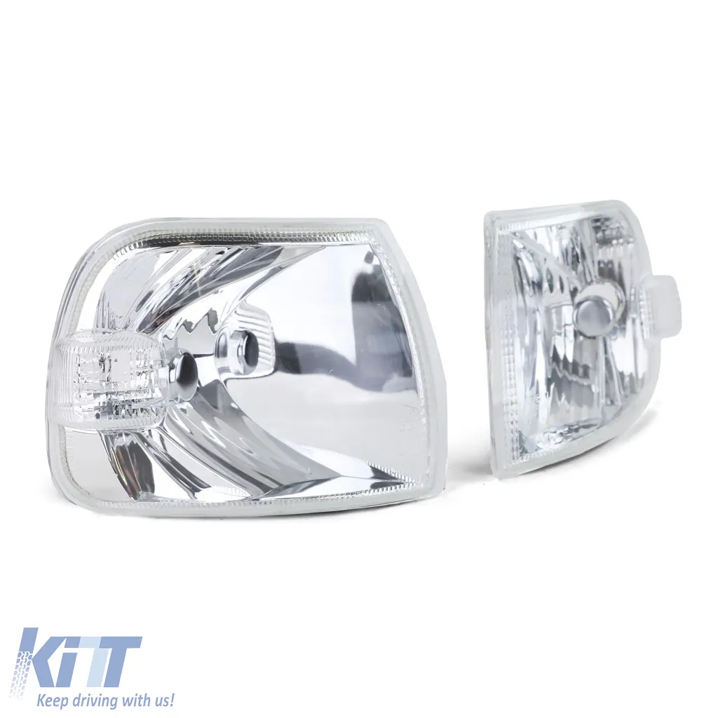 Clear glass front indicator turn signal set for VW Bus T4 GP Caravelle Multivan 1996-2003