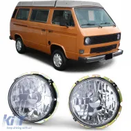 image-63-Clear glass headlight H4 chrome for VW T2 73-79 + T3 79-92