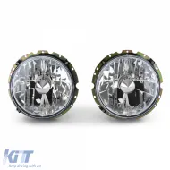 Clear glass headlight H4 chrome for VW T2 73-79 + T3 79-92-image-6251868