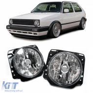 image-13-Clear glass headlight set chrome suitable for VW Golf 2 1983-1992