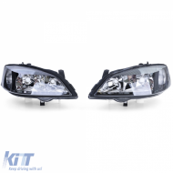 Clear Glass Headlights Black Set Right Left for Opel Astra G 1997-2004-image-6239370