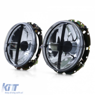 Clear glass headlights black smoke with crosshair for VW T2 73-79 + T3 79-92-image-6209447