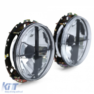 Clear glass headlights black smoke with crosshair for VW T2 73-79 + T3 79-92-image-6209448