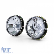 Clear glass headlights H4 chrome for VW Caddy I 82-92 + Jetta I 79-84-image-6209366