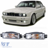 Clear glass indicators white with parking light and bulbs for 3 Series BMW E30 1987-1993 - ODLB6012699