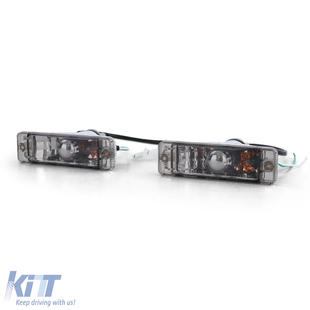 Clear glass indicators with parking light Black Smoke for VW Golf 1 2 Jetta 1 2 Polo 86C