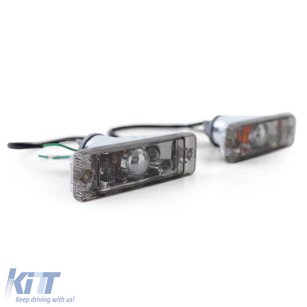 Clear glass indicators with parking light Black Smoke for VW Golf 1 2 Jetta 1 2 Polo 86C