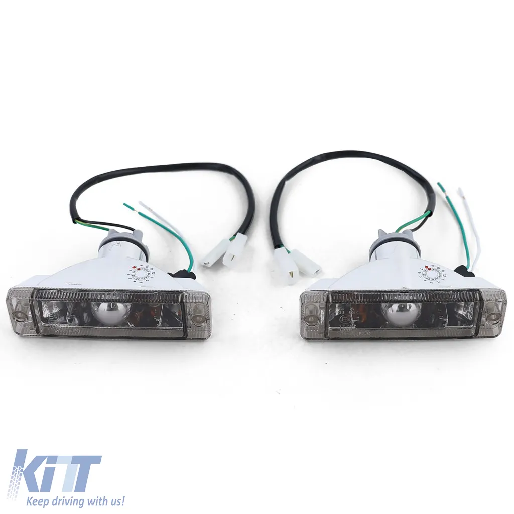 Clear glass indicators with parking light Black Smoke for VW Golf 1 2 Jetta 1 2 Polo 86C