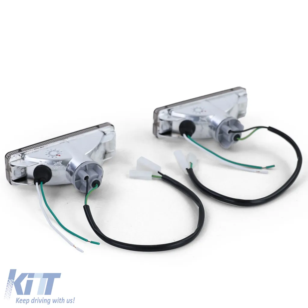 Clear glass indicators with parking light Black Smoke for VW Golf 1 2 Jetta 1 2 Polo 86C