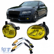 Clear glass LED fog light set yellow for Audi A4 8K A6 4F Q5 Seat Exeo