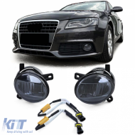 Clear Glass LED Fog Lights Black Smoke for Audi A4 8K A6 4F Q5 Seat Exeo - ODLFLS6012487