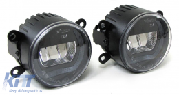 image-8-Clear glass LED fog lights with daytime running lights for Jaguar S Type X Type