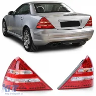 image-36-Clear Glass LED Tail Lights Red Clear Pair for Mercedes SLK R170 96-04