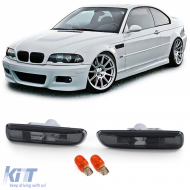 image-19-Clear glass side indicators black smoke suitable for 3 Series BMW E46 98-03