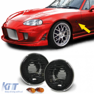Clear glass side indicators black smoke with chrome trim for Mazda MX5 NA NB 89-05 - ODSM6013124