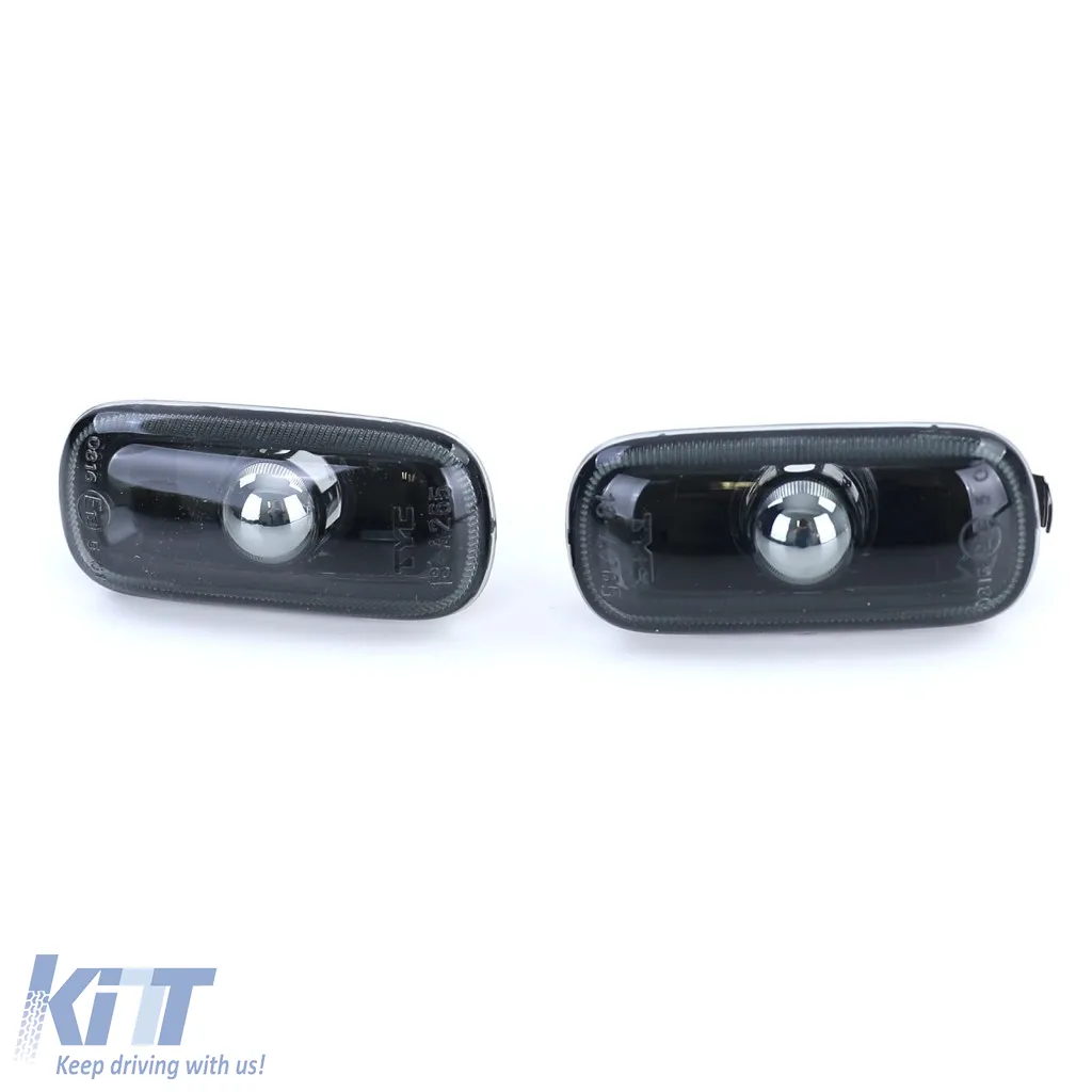 Clear glass side indicators smoke black pair for Audi A3 8P A4 8E B7 A6 4F C6