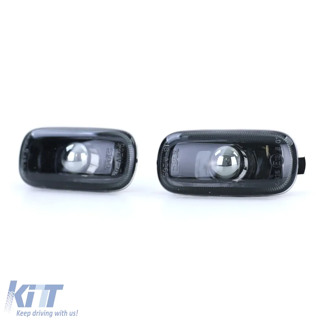 Clear glass side indicators smoke black pair for Audi A3 8P A4 8E B7 A6 4F C6