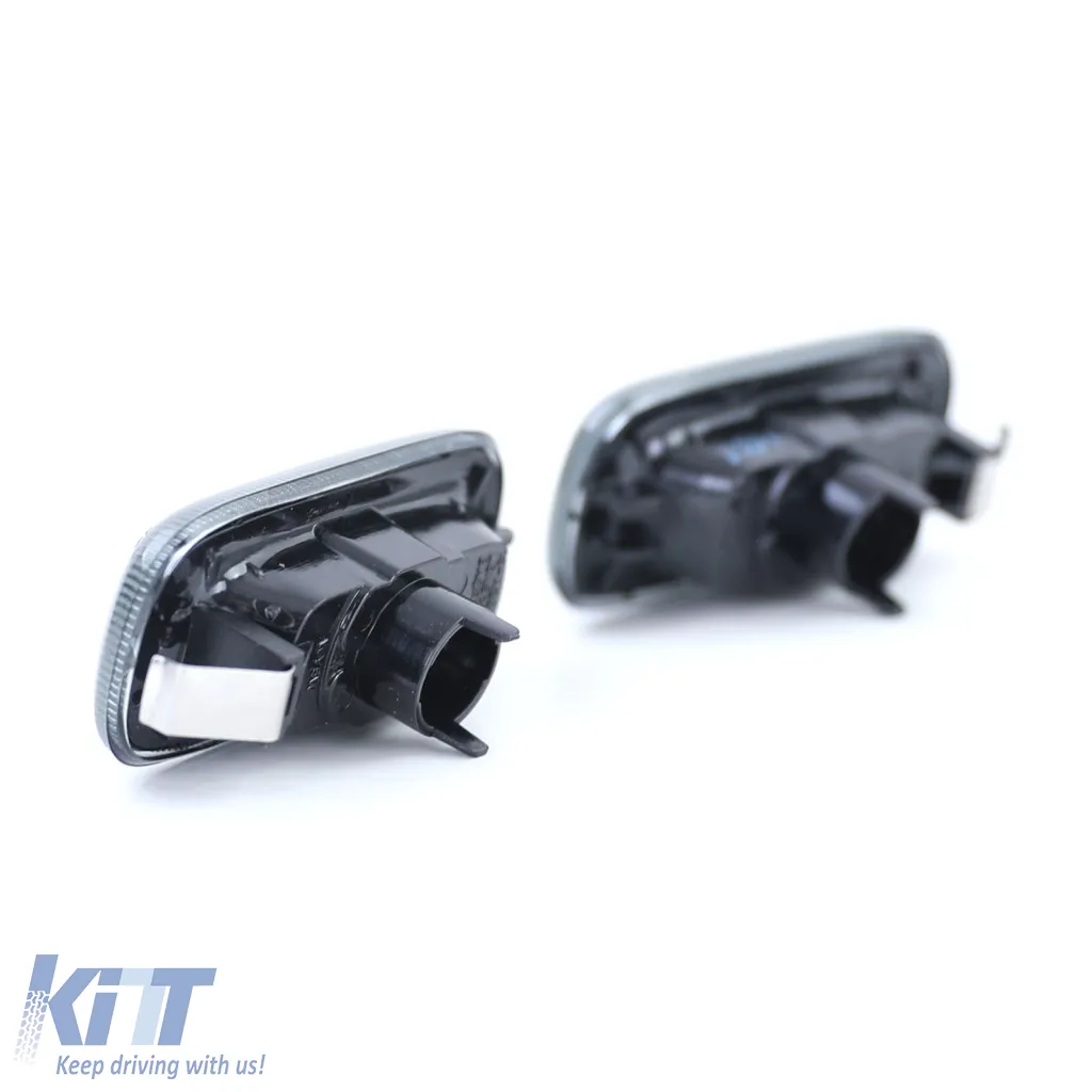 Clear glass side indicators smoke black pair for Audi A3 8P A4 8E B7 A6 4F C6