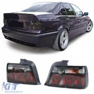 Clear Glass Tail Lights Black Smoke Set for 3 Series BMW E36 Sedan 1990-1999 - ODTLB6015223