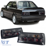 Clear glass tail lights black smoke suitable for BMW 3 Series E30 facelift