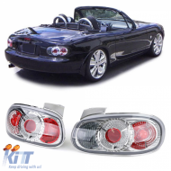 Clear glass tail lights chrome pair suitable for Mazda MX5 NB 1998-2005 - ODTLM6012297