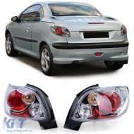 image-75-Clear glass tail lights chrome suitable for Peugeot 206 CC Coupe Cabrio 00-08