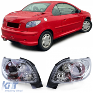 image-76-Clear glass tail lights full chrome for Peugeot 206 CC Coupe Cabrio 00-08
