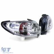 Clear glass tail lights full chrome for Peugeot 206 CC Coupe Cabrio 00-08-image-6258867
