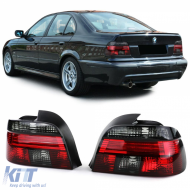 Clear glass tail lights red black for 5 Series BMW E39 sedan 95-00 - ODTLB6012374