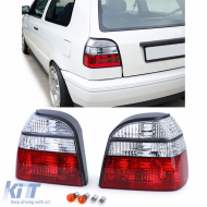 Clear glass tail lights red white for VW Golf 3 sedan convertible 91-97 - ODTLV6014362
