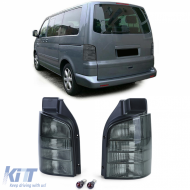 Clear glass taillights black smoke set for VW Bus T5 2003-2009 with tailgate - ODTLV6012252