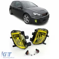 image-64-Clear glass yellow fog lights for VW Golf VI 6 GTI GTD