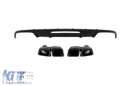 CLS63 A Design diffuser with black tips suitable for standard rear bumper of Mercedes CLS W218 2011-2018 -oo--oo- - ABMERA6009862