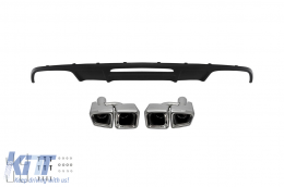 CLS63 A Design diffuser with chrome tips suitable for standard rear bumper of Mercedes CLS W218 2011-2018 -oo--oo- - ABMERA6009861