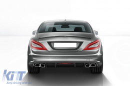 CLS63 Typ Diffusor mit schwarzen Endrohren geeignet für den hinteren A Design Stoßfänger am Mercedes CLS W218 2011-2018 -oo--oo--image-6150325