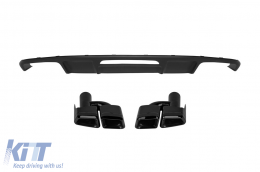 CLS63 type diffuser with black tips suitable for rear A Design bumper on Mercedes CLS W218 2011-2018 -oo--oo- - ABMERA6009860