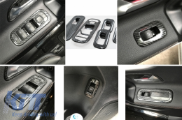 Complet Kit Interior Frames Decorative suitable for Mercedes A W177 V177 (2018-up) with Rear Armrest Box Air Outlet Trim Cover Carbon Film-image-6063767
