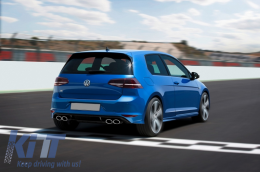 Complete Body Kit + Exhaust Muffler Tips Quad suitable for VW Golf 7 VII 12+ R R20 Look-image-6033878