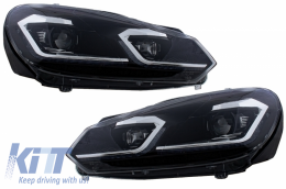 Complete Body Kit katállhlo gia VW Golf VI 6 MK6 (2008-2013) R20 Schediasmós me Fanária Emprós LED kai Fotistiká Píso Fóta Dunamikó Turning Light + Plíres svsthma exatmíseos-image-6062385