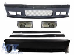 Complete Body Kit suitable for BMW 3 Series E36 1992-1998 M3 Design with Fog Lights Side Skirts - COCBBME36M3SSNLB