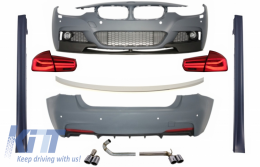 Complete Body Kit suitable for BMW 3 Series F30 (2011-2019) with LED Taillights Dynamic Sequential Turning Light M-Performance Design - COCBBMF30MPRC