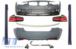 Complete Body Kit suitable for BMW 3 Series F30 (2011-2019) with LED Taillights Dynamic Sequential Turning Light M-Performance Design - COCBBMF30MPRS