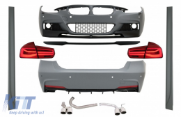 Complete Body Kit suitable for BMW 3 Series F30 (2011-2019) M-Performance Design with Trunk Spoiler and LED Taillights Dynamic