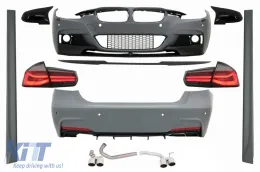 image-39-Complete Body Kit suitable for BMW 3 Series F30 (2011-2019) M-Performance Design with Mirror Covers Piano Black and LED Taillights Dynamic Red Smoke