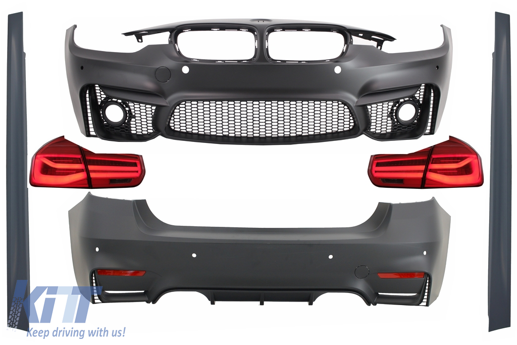 Komplett karosszéria-készlet BMW 3-as sorozatú F30-hoz (2011-2019) LED-es hátsó lámpákkal, dinamikus szekvenciális kanyarodólámpákkal EVO II M3 CS Design