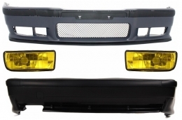 image-2-Complete Body Kit suitable for BMW 3er E36 (1992-1998) M3 Design With Yellow Fog Lights