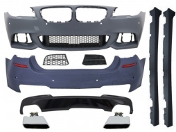 Complete Body Kit suitable for BMW 5 Series F10 (2010-2017) M-Technik 550i Design Brilliant Black Edition - COCBBMF10MTLCI550I