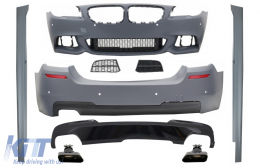 image-5-Complete Body Kit suitable for BMW 5 Series F10 (2010-2017) M-Technik 550i Design Brilliant Black Edition