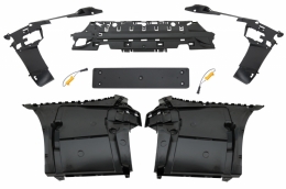 Complete Body Kit suitable for BMW 5 Series G30 (2017-2019) M5 Design with Central Kidney Grilles Double Stripe M Design Piano Black-image-6038456